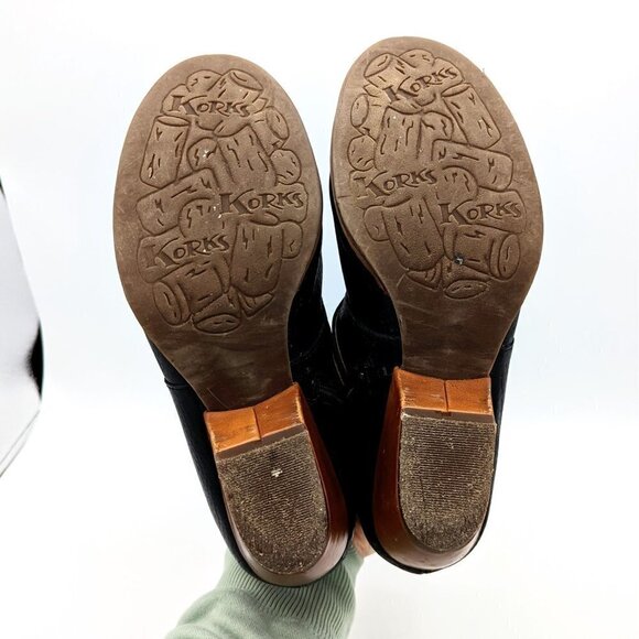 Korks by Kork-Ease Size 6.5 (37) Black Pebble Leather Buckle and Zip Heel Bootie - Picture 5 of 6